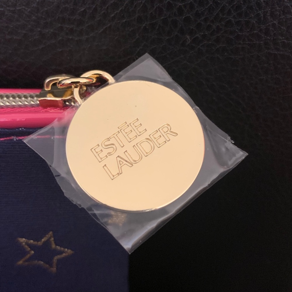 💄🌟3/$15 Estee Lauder Navy Blue Pink Cosmetic Bag - Picture 5 of 5
